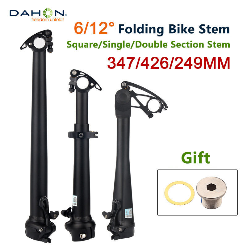 DAHON Folding Bike Stem 25.4mm 28.6mm 31.8mm Aluminum alloy Bicycle Head Tube Quick Release Adjustable Angle Multifunctional riser