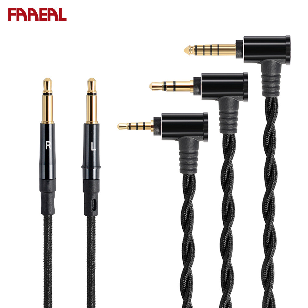 FAAEAL Hifiman Earphone Cable Dual 3.5mm Plug Replacement Upgrade Cables 2.5/3.5/4.4mm Version Headphones Accessories For Hifiman Sundara Arya Ananda Denon AH-D600 MEZE 99 Classics