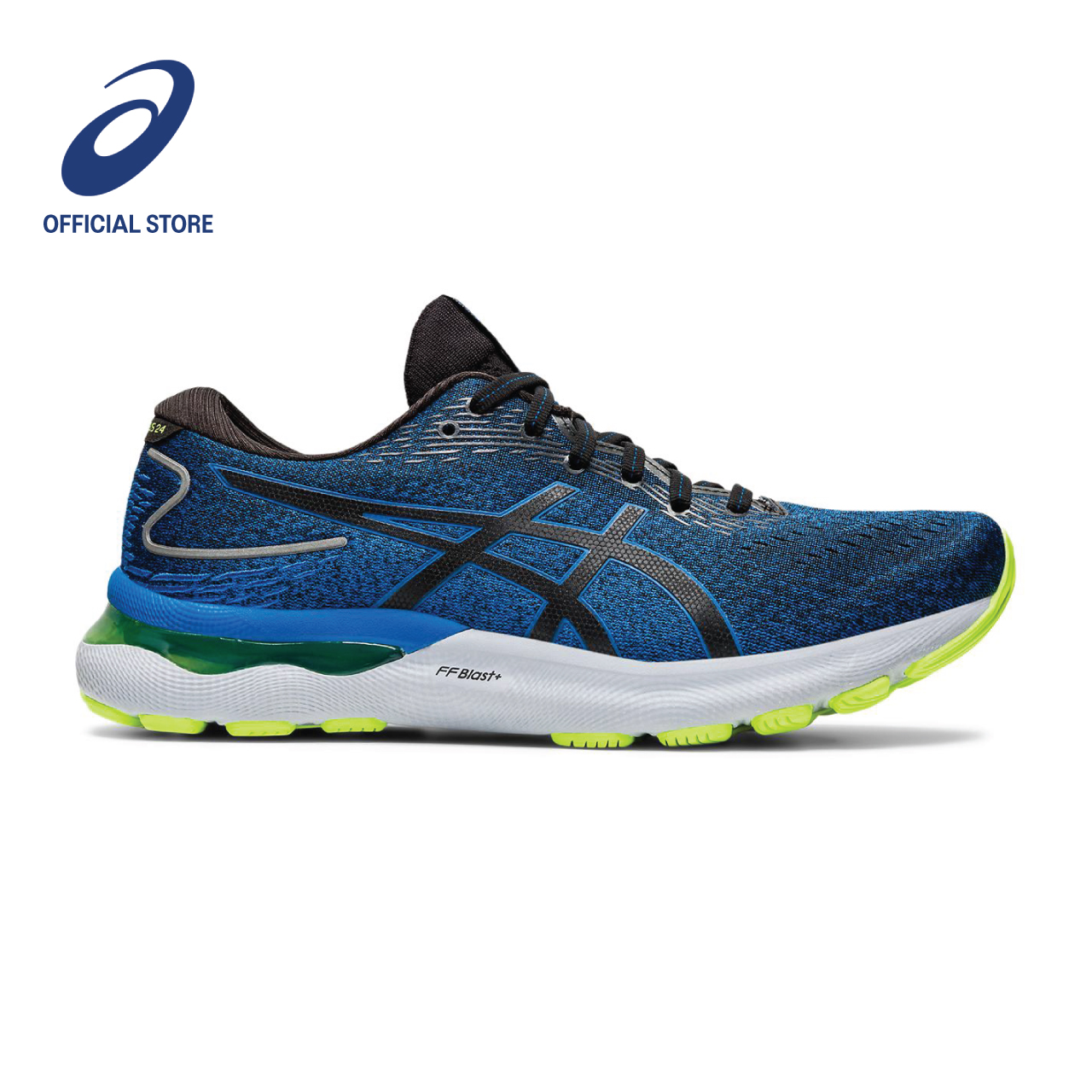 ASICS Men GEL-NIMBUS 24 Running Shoes in Black/Lake Drive