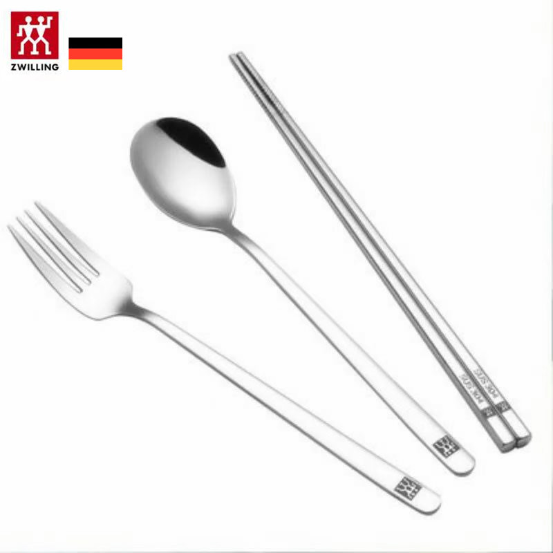 Zwilling portable stainless steel cutlery set fork, spoon, chopsticks cutlery set with box (3 piece set)