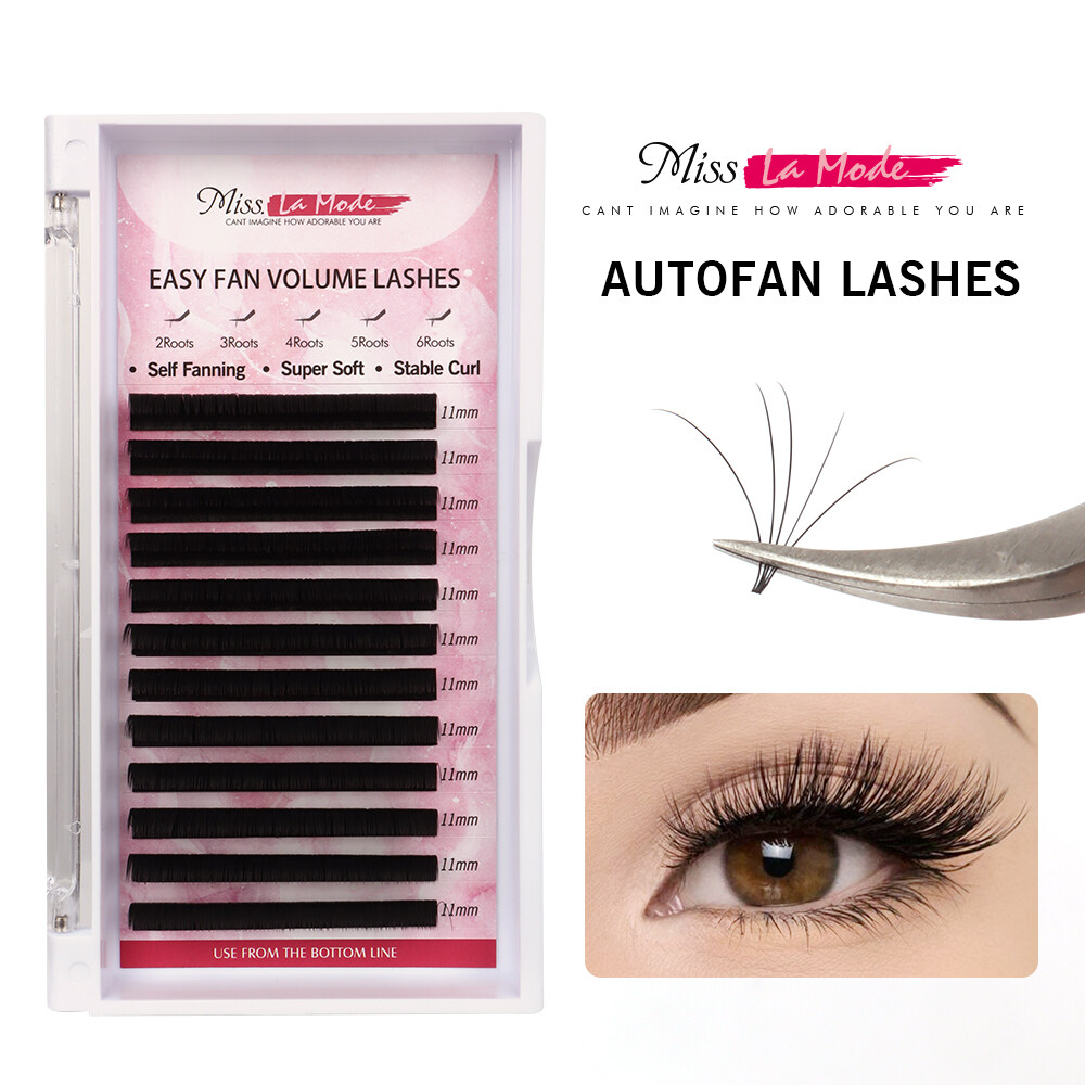 Misslamode Easy Fan Eyelash Extensions 1sec Fast Blooming Eyelashes 0.07 C/D/D+ Volume Eyelash Extension