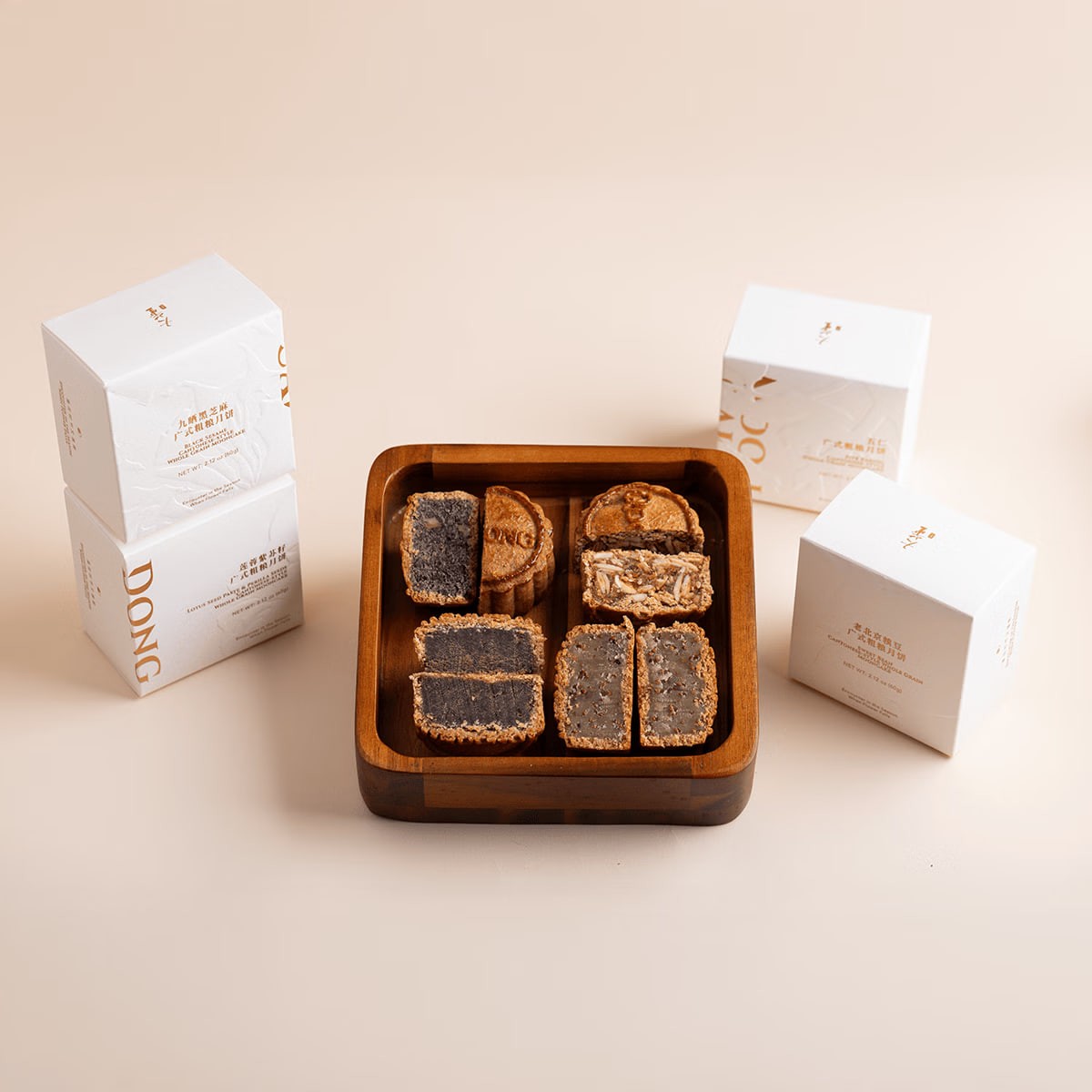 Klassische Vollkorn-Mondkuchen-Geschenkbox im kantonesischen Stil