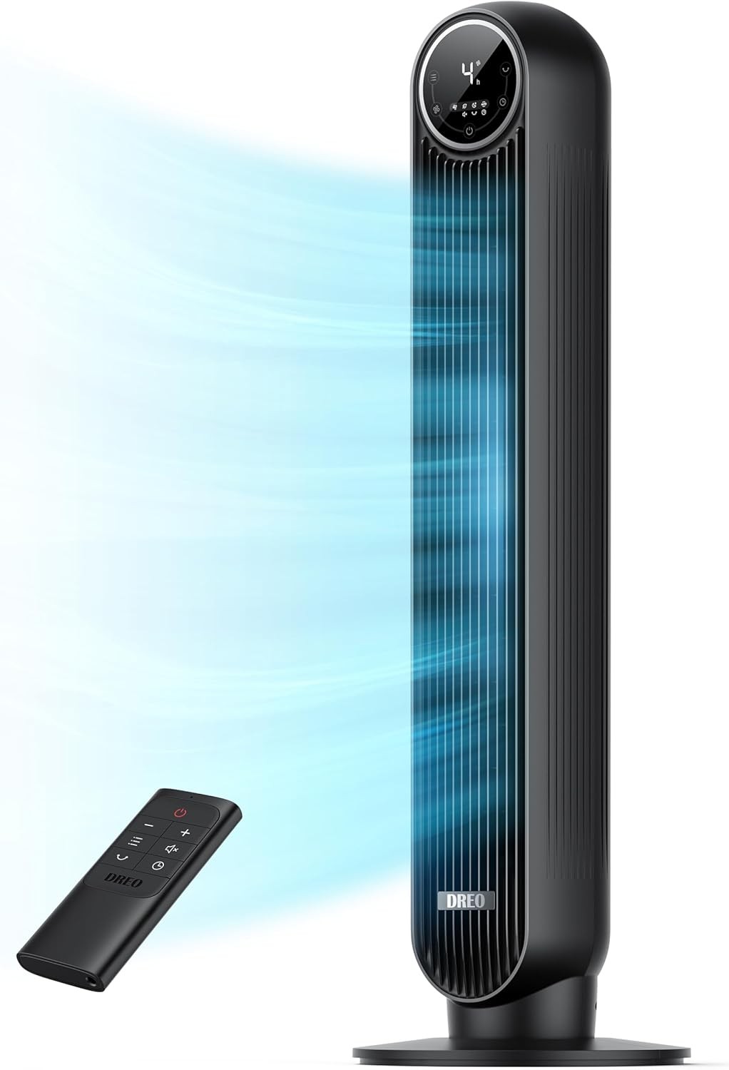 Dreo Bedroom Tower Fan, 25 ft/s Quiet Floor Fan, 90° Oscillating Fan, Suitable for Indoor Use, 4 Speeds, 4 Modes, 8H Timer, Stand Fan, Bladeless Fan, Black, Nomad One (DR-HTF00) 7)