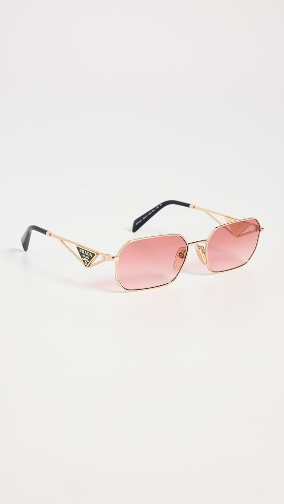 Rectangular Triangle Logo Sunglasses